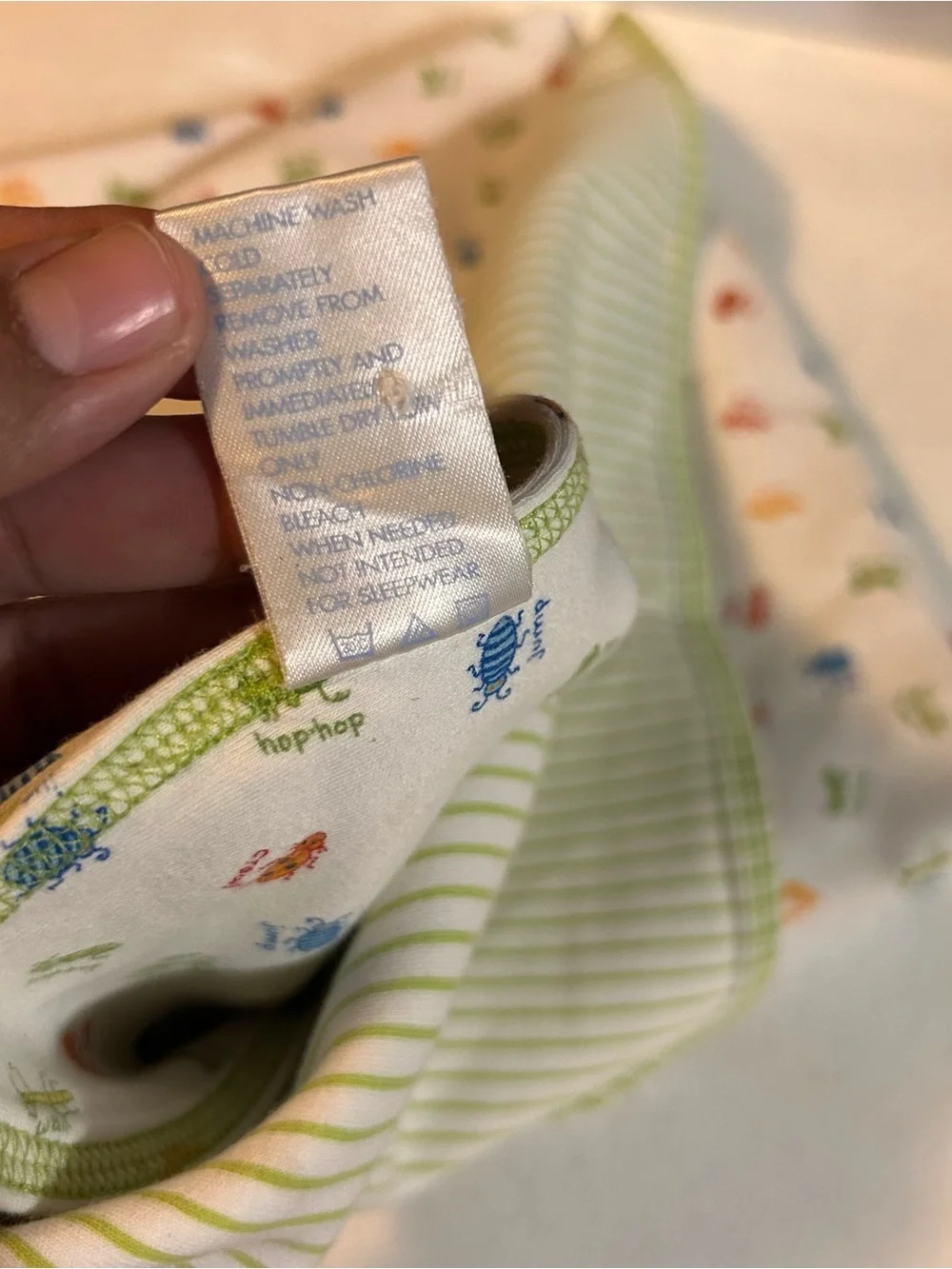 Vintage Gymboree Baby Blanket Hip Hop Bug Lovey Green Hard To Find